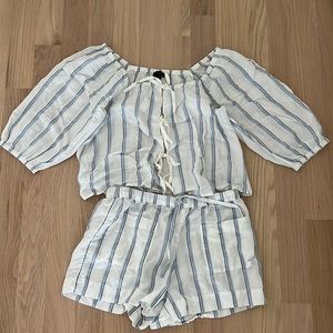 J Crew two piece shirt shorts set